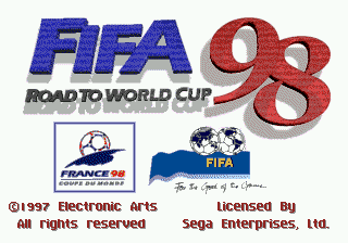 FIFA 98 - Road to World Cup (Europe) (En,Fr,Es,It,Sv) Title Screen